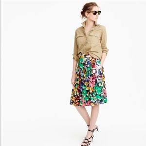 NWOT J Crew Brushstroke Floral Silk Skirt Sz 8